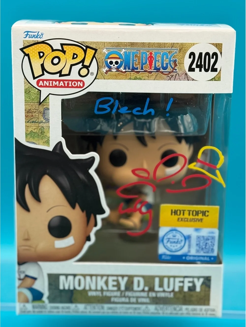 Colleen Clinkenbeard signed Luffy eating berry hot topic exclusive Funko MAS COA